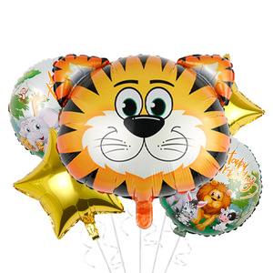 Tête <span class=keywords><strong>d</strong></span>'animal Ballons en <span class=keywords><strong>film</strong></span> aluminium tigres Lions Singe pour la <span class=keywords><strong>d</strong></span>écoration de fête Joyeux anniversaire Ballons Fournitures en gros - Product Image 4