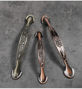 Poignées de meuble JAYA en alliage d'aluminium à motif floral européen, finition bronze antique, ambre, rouge, ivoire, blanc, pour tiroirs de placard et armoire - Product Image 6