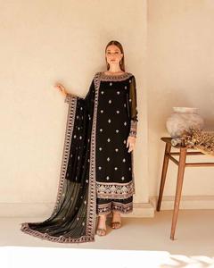 ชุดเดรสสไตล์บอลลีวูดสีเงินสําหรับผู้หญิง 3 ชิ้นชุดอินเดียสําหรับทุกเทศกาลและฟังก์ชั่นในราคาขายส่ง - Product Image 2