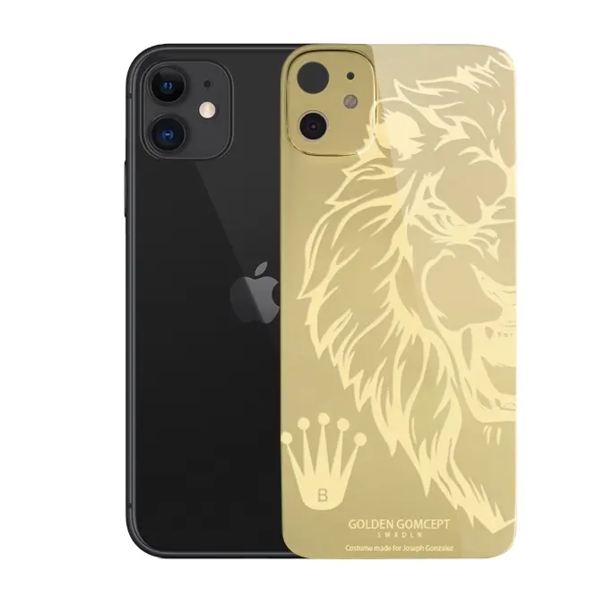 Fashion PMMA Gold Mobile Phone Back Skin Sticker For iPhone 13 12 Pro Max 24KT Camera Lens Full Screen Protector Film