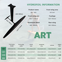 Aile hydrofoil en carbone ART PRO 1401 Axis Gear Foils pour les débutants en quai, pompage 1611 cm², planche de surf, planche de windsurf, planche de kitesurf