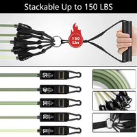 Bandas de Resistencia para Ejercicio en Casa con Anclaje para Puerta, Correas para Tobillos, Equipo de Gimnasio, Yoga, 5 Bandas de Tubo para Entrenamiento, Set de Bandas de Resistencia para Fitness