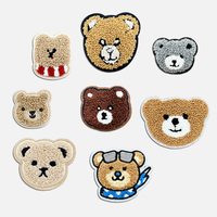 Patchs en chenille ours en gros d'usine, patchs en polaire, patchs brodés personnalisés motif ours pour sweat à capuche, patchs DIY pour vêtements