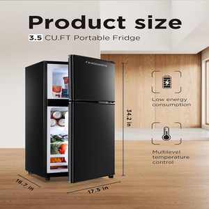 F.W.WOOLWORTHS FLS-80-BLACK Electrodoméstico, Refrigerador con Congelador Superior de 80L 3.5 CU.FT, Dos Puertas - Product Image 3