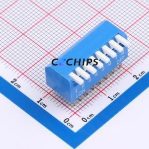 DL-08LT DIP Switch Through hole Component (THT),P=2.54mm Switch Piano Key Single Pole Single Throw 8 2.54mm - Product Image 1