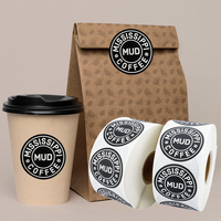 Café gebruikt op maat gemaakte waterdichte zelfklevende logo-print ronde etiketten/stickers voor plastic en papieren koffiebekers