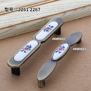Lideshi Cabinet Handles Ceramic Oval Antique Bronze For <b>Wardrobe</b> Drawer Home Furnishing Hardware - Product Image 2