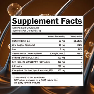 Haar-Glanz-Kapseln mit Biotin für Natürliche Tägliche Wellness-Unterstützung und Vitalität <span class=keywords><strong>60</strong></span> Stück Flasche - Product Image 4