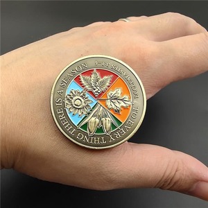Todas las estaciones Custom Metal Craft UV Regalo Pintado Moneda Filosófica Eternidad Medalla Logo Con Cruz Filosofía inspiradora - Product Image 3