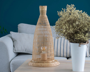 Bamboo Table Lamp Handwoven Rustic <b>Rattan</b> Weave <b>Lantern</b> Shade Home Decor Lighting OEM Supplier Vietnam Factory - Product Image 2