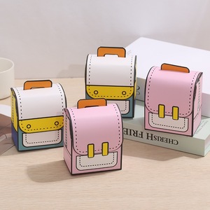 Small Backpack School Bag Shaped Baking Paper Box for Children's Birthday <strong>Gifts</strong> Candy <strong>Biscuit</strong> - Product Image 1