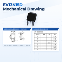 Transistor MOSFET Trench N-Channel EvolE 150V 14A TO-252 (DPAK) Standar Level Telekomunikasi Konversi DC-DC Setara IRFR13N15D