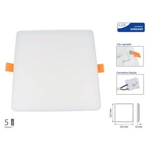 Faretto LED da Incasso Quadrato 24W Bianco Caldo, Design Senza Bordi Regolabile, IP44, SMD2835, Luce LED 3600K SKU-742 - Product Image 1