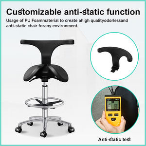 Parti di ricambio per sedia dentaria KEDE vendita calda comoda schiuma antistatica e rotonda sgabello da laboratorio PU superficie del sedile fornitori cinesi - Product Image 5