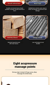 Bâton en bois de Gua Sha carbonisé ODM pour le visage et le dos, rouleau de massage pour le drainage lymphatique, outil de sculpture corporelle, thérapie contre la cellulite - Product Image 6