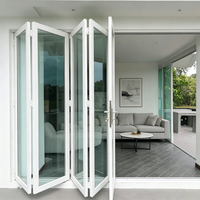 Portes pliantes accordéon en aluminium et verre avec charnières en nylon pour armoire intérieure, placard à persiennes, gain de place
