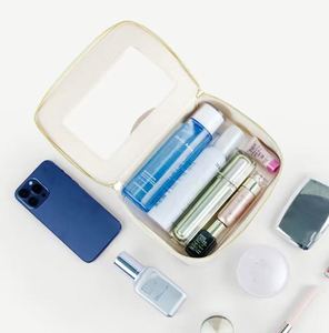 Cubic Large Capacity Simple Pattern Cosmetic <b>Bag</b> Multifunctional Portable Makeup Organizer <b>Bag</b> with Zipper - Product Image 2
