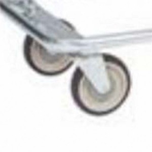 इनडोर उपयोग के लिए 5 'pu पहियों के साथ डबल डेकर शॉपिंग कार्ट स्टील सामग्री खरीदारी ट्रॉली - Product Image 4