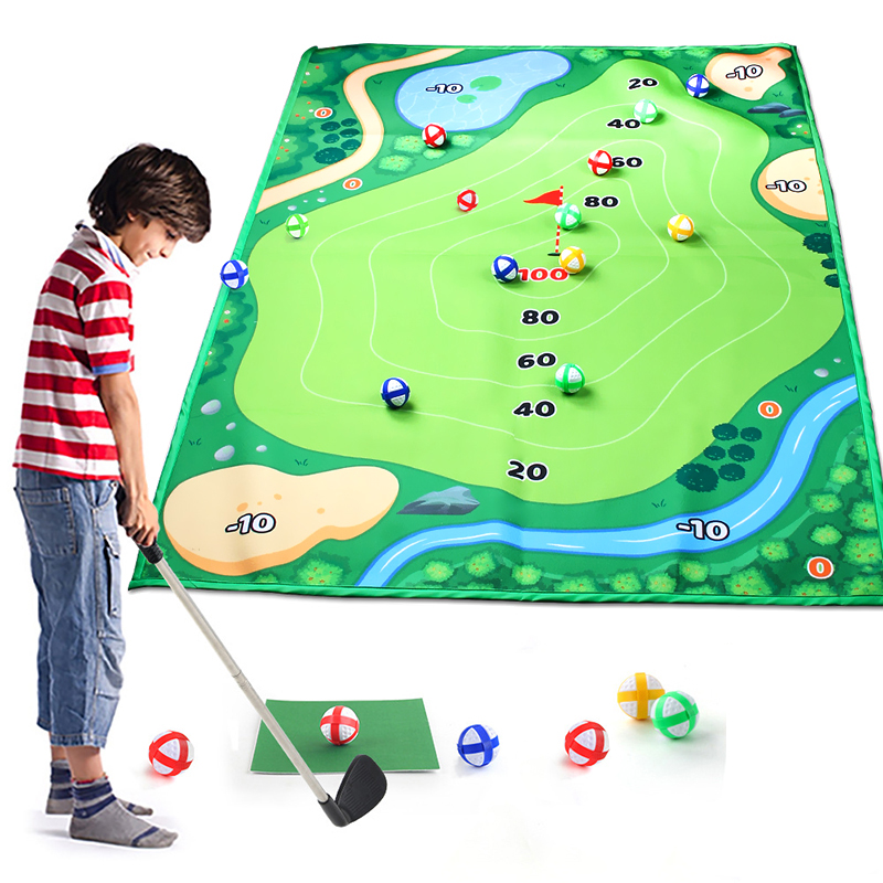 Samtoy Double-Sided Chipping Net Golf Set Outdoor Toys Structures Play Games Sport Toys Kids Golf Toy With 20 Balls and Mat