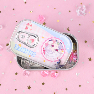 Lattine di metallo rimovibili personalizzate di grande capacità personalizzabili motivi placcato superficie per la conservazione di piccoli oggetti amore - Product Image 4