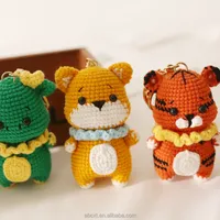 Porte-clés animaux au crochet faits à la main personnalisé vache Dragon serpent porte-clés poupée accessoires pour Noël Halloween Pâques Occasions