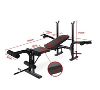 Banc de musculation pliable avec support – Banc de musculation inclinable réglable pour usage commercial et fitness en salle de sport
