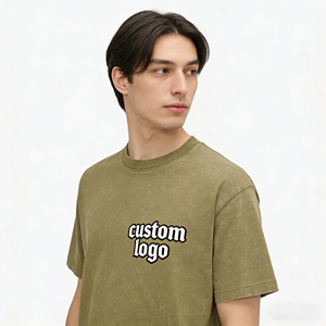 T-shirts à manches courtes pour hommes, style streetwear, 100% coton, écologiques, respirants, avec logo personnalisé imprimé numériquement - Product Image 2