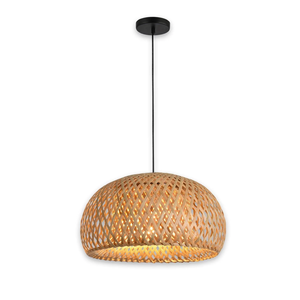 Kawena-Plafonnier E27 en bambou de haute qualité, petite suspension d'ambiance chaude, base en acier avec interrupteur de contrôle monté en surface - Product Image 1