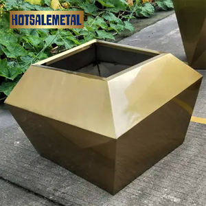 Pots de fleurs modernes en acier inoxydable Hotsalemetal, jardinières pour la maison et le jardin, écologiques, faits à la main, personnalisables, mini-jardinières - Product Image 4