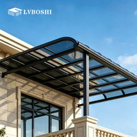 Abri de voiture moderne, simple et durable en aluminium pour extérieur, avec toit plat en polycarbonate résistant à la lumière du soleil et à la pluie, pour garage ou abri de voiture.