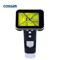 Microscope numérique portable miniature avec écran LCD HD de 2,4 pouces et source de lumière LED externe