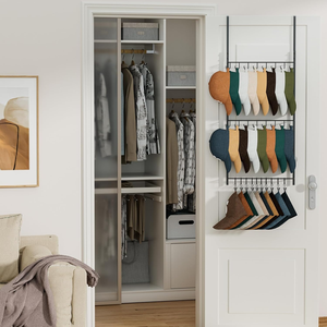 Estante de almacenamiento metálico multifuncional y moderno para colocar detrás de la puerta, para usar en la entrada de una habitación del hogar. - Product Image 4