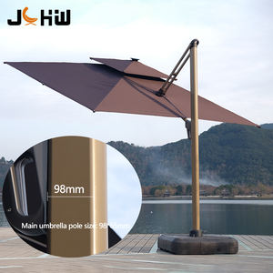 Sombrilla de Patio con Luz LED Solar de Diseño Nuevo, Parasol Romano con Bases para Jardín y Playa - Product Image 4