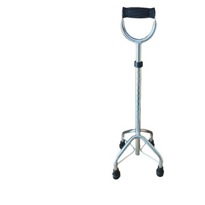 Bâton de marche en alliage d'aluminium avec base antidérapante à quatre coins pour les personnes âgées, idéal pour les voyages - Product Image 1