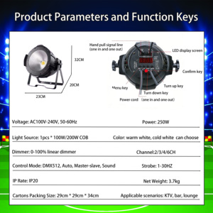 Professional <strong>Romee</strong> DMX COB LED Stage Surface Fresnel Light Focus IP20 Rated 1-Year Warranty for Film Television Studio Lighting - Product Image 3