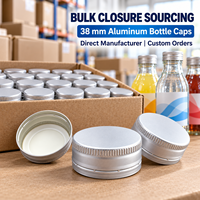 Capsules en aluminium de 38 mm pour l'emballage de boissons en gros, impression de logo personnalisée, commandes en gros OEM directement du fabricant de bouchons