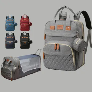 Multi-Functional Factory Fashion Portable Large Capacity Travel Baby Logo Diaper Mummy Bag Backpack Bags For Mom