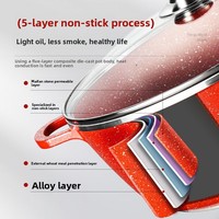Ensemble de 12 ustensiles de cuisine antiadhésifs de style occidental, différentes tailles, casseroles et poêles en aluminium, couvercles en verre trempé pour cuisinière à gaz, cuisine à domicile