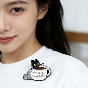 Lot de 3 épingles en émail sur le thème des mèmes de travail amusants, broches de revers humoristiques pour le bureau, badges mignons grenouille et chat pour sacs à dos, chapeaux, vestes - Product Image 4
