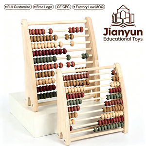 Jouets éducatifs personnalisés pour l'apprentissage des mathématiques, cadre de comptage <span class=keywords><strong>en</strong></span> <span class=keywords><strong>bois</strong></span> à 10 rangées, jouet d'apprentissage des mathématiques, <span class=keywords><strong>boulier</strong></span> pour enfants - Product Image 1