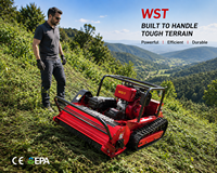Robot tondeuse à fléaux diesel RC de 80 cm avec accessoire pelle à neige en option pour la coupe de broussailles et le désherbage sur les pentes, vergers et fermes