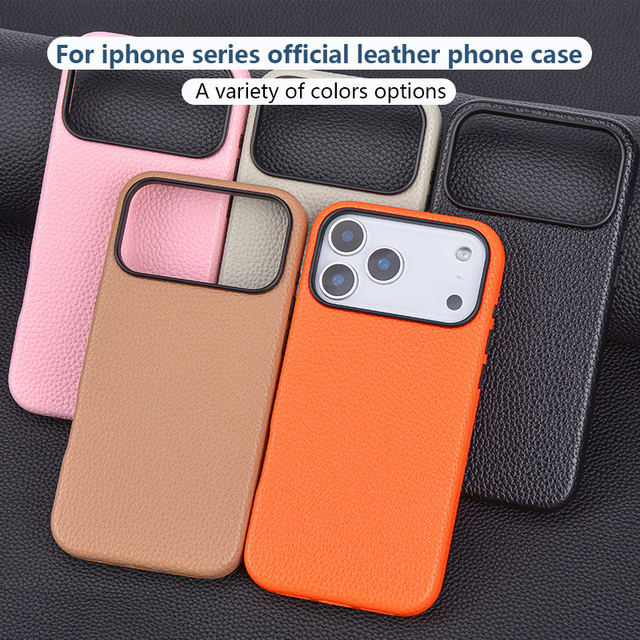 Factory Customized Leather Phone Case for iPhone 16 17 Pro Max Protective Magnetic Lychee-pattern PU Full Wrap Cover