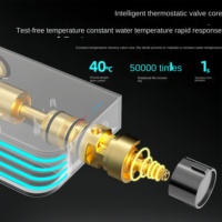 Ensemble de douche de luxe à affichage numérique intelligent Clé de piano murale pour salle de bain Système de robinet de douche à effet de pluie à 4 sorties d'eau