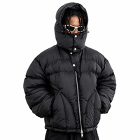 Veste d'hiver courte à fermeture éclair pour homme, à capuche, épaisse, couleur unie, décontractée, coupe ample
