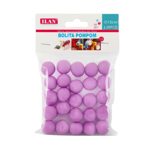 Palline Pompon Ilan 2.0 Cm Viola 25 Pezzi Decorazioni Artigianali - Product Image 2