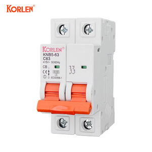 Interruttore Automatico Miniaturizzato KORLEN AC, 2 Poli 1-63A, Montaggio su Guida DIN, Capacità di Interruzione 6kA, Tipo <span class=keywords><strong>C</strong></span> - Product Image 2