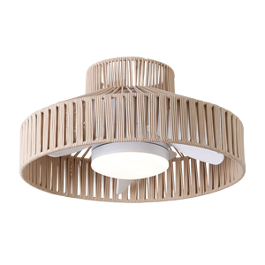 Plafonnier en bois LED blanc chaud 3500K, style rustique, montage en surface, 220V, grande taille, télécommande pour salon - Product Image 1