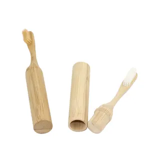 Colorful Biodegradable Bristles Bamboo Toothbrush Brand Names With bamboo Case for Travel