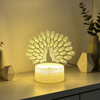 Veilleuse LED Paon Cadeau romantique Veilleuse de chambre à coucher Veilleuse intelligente d'ambiance multicolore