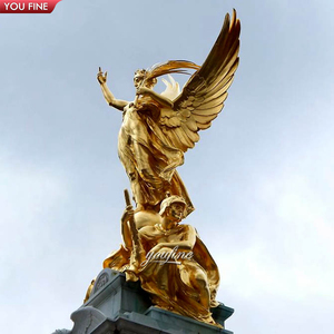 Statua <span class=keywords><strong>in</strong></span> <span class=keywords><strong>bronzo</strong></span> a grandezza naturale di angelo dorato <span class=keywords><strong>in</strong></span> volo per giardino esterno - Product Image 4